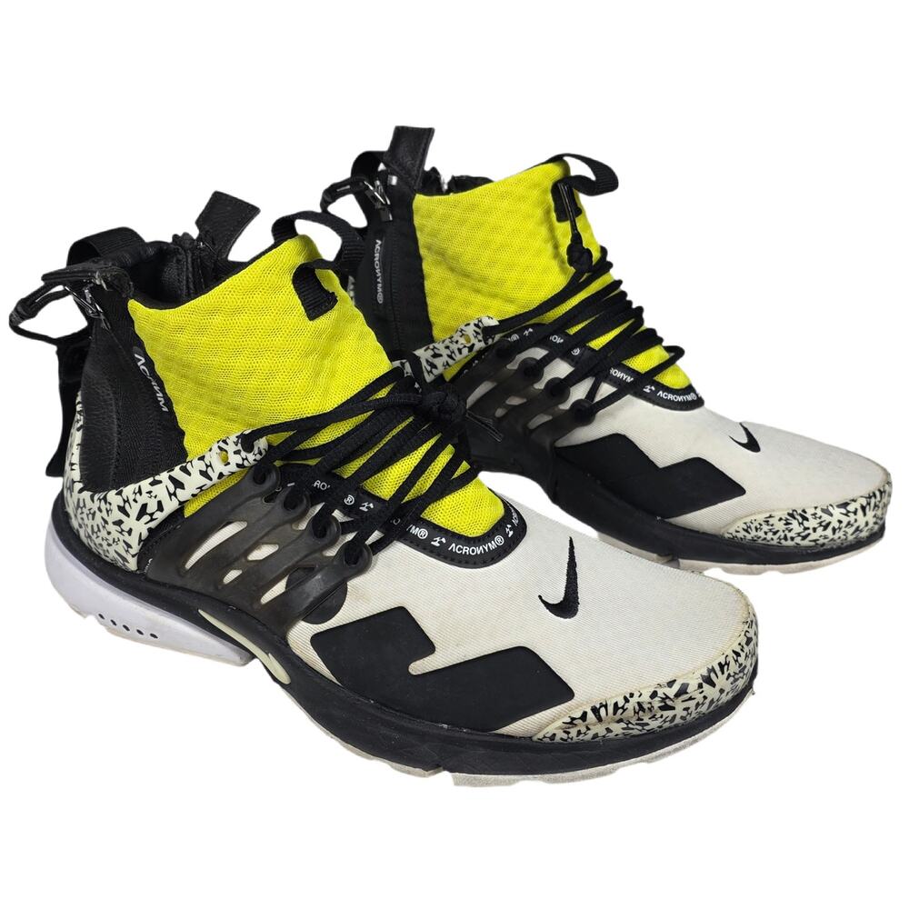 NIKE ACRONYM AIR PRESTO MID DYNAMIC YELLOW AH7832‑100 - MEN’S 8 - LIGHWEIGHT